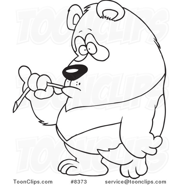 581x600 Cartoon Black And White Line Drawing Of A Bored Panda Eating