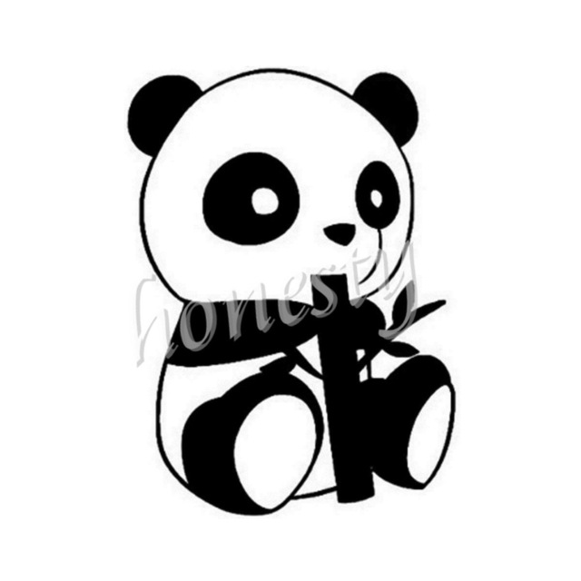 640x640 Panda Eat Bamboo Wall Home Glass Window Door Car Sticker Laptop