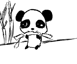 300x250 Panda Eats Bamboo