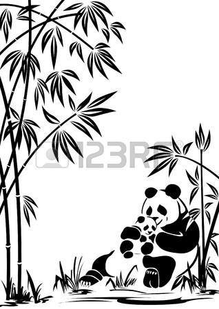318x450 Pandas Family In The Bamboo Forest Royalty Free Cliparts, Vectors