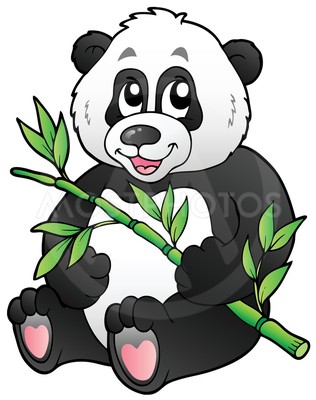 316x400 Cartoon Panda Eating Bamboo By Klara Viskova