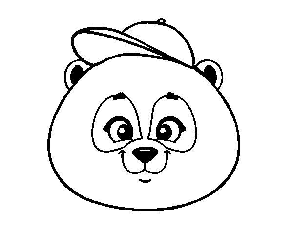 600x470 Panda Face With Hat Coloring Page