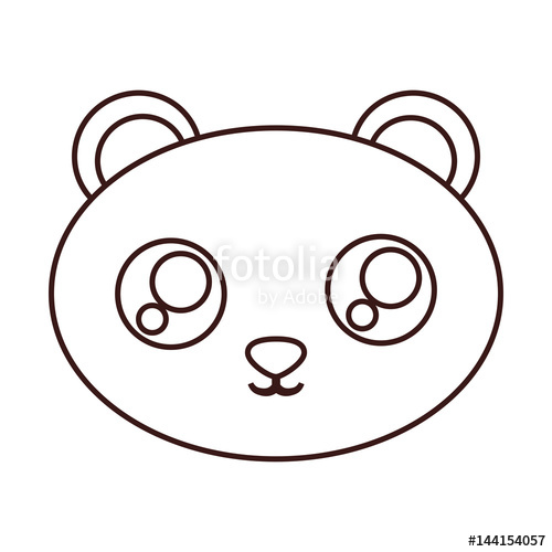 500x500 Kawaii Panda Bear Face Icon Over White Background. Vector