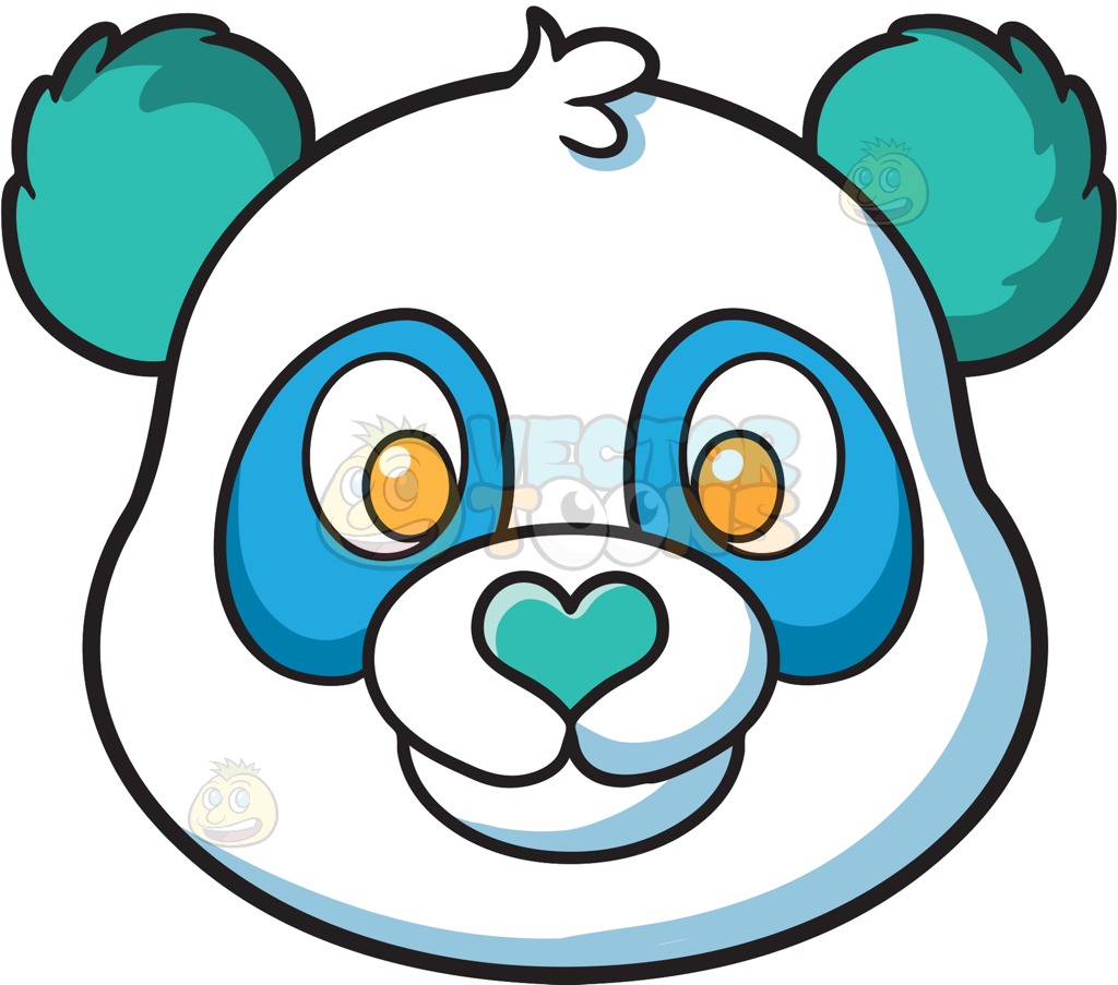 1024x903 A Cute Blue And Green Panda Cartoon Clipart