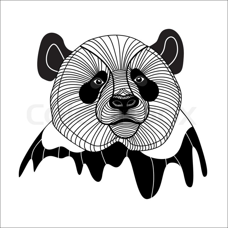 800x800 Bear Panda Head Animal Line Symbol For Mascot Emblem Design