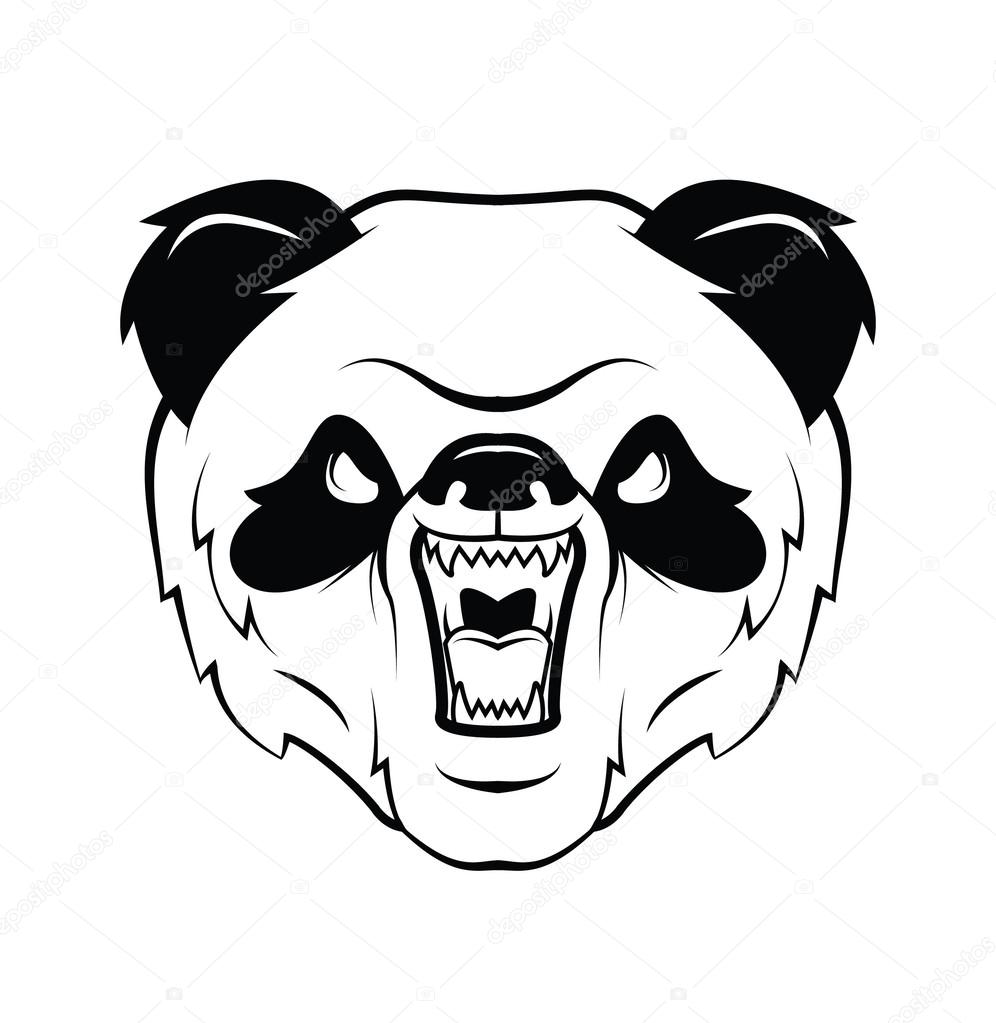 996x1023 Panda Head Warrior Vector Illustration Stock Vector