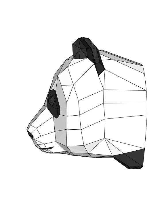 570x760 Panda Head Template Instruction Diy Paper Model