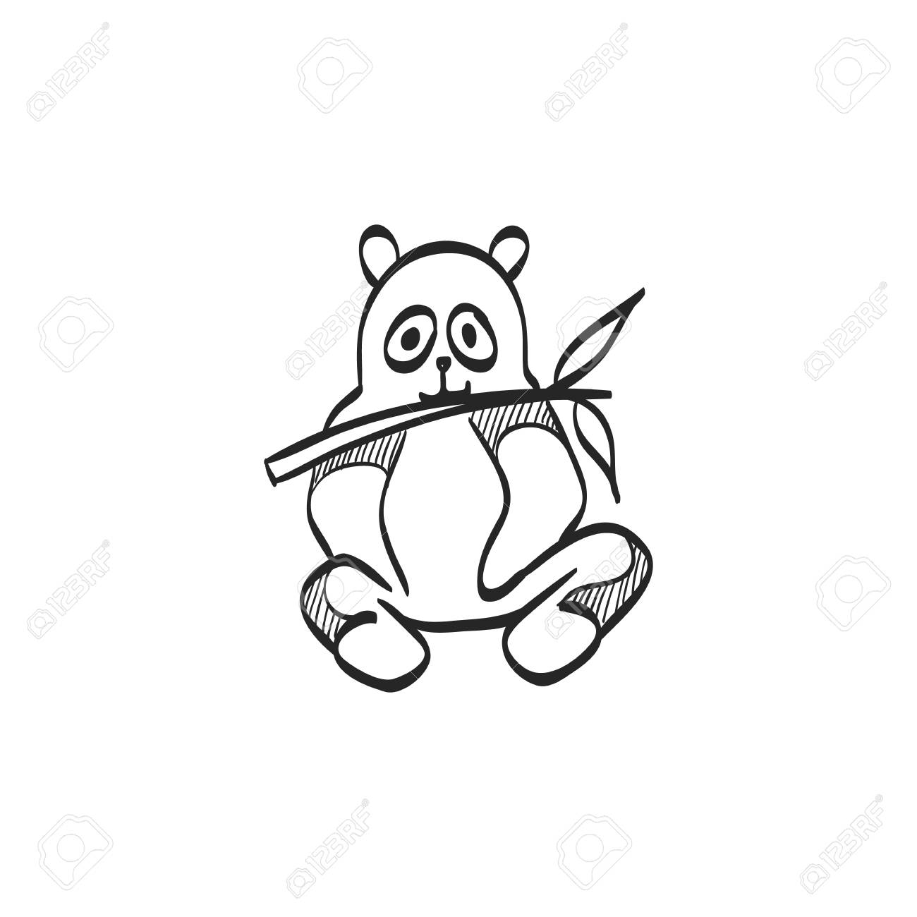 1300x1300 Panda Icon In Doodle Sketch Lines. Mammal China Bamboo Cute Zoo