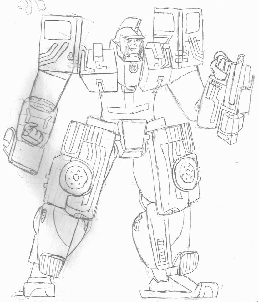 825x968 Pencil Sketch Tcs Ironhide Earth Mode By Redpanda451