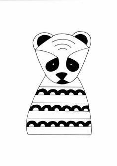 236x336 Hand Drawn Handmade Adorable Panda Thinking Of By The3citrusteers