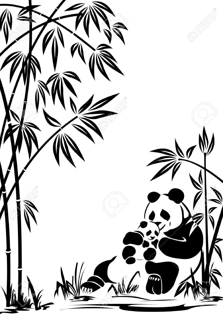 918x1300 Panda With A Cub In Bamboo Thickets. To Modify This File You