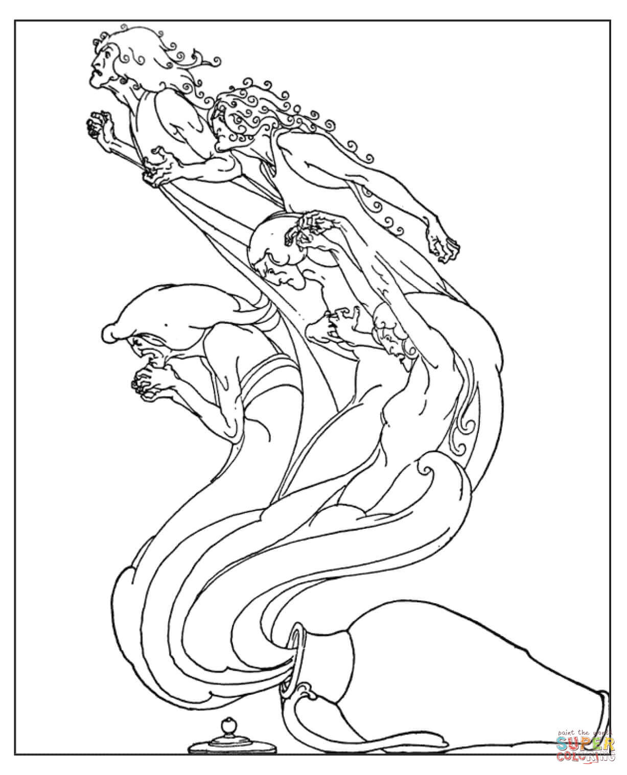 1227x1517 The Troubles From Pandora's Jar Coloring Page Free Printable