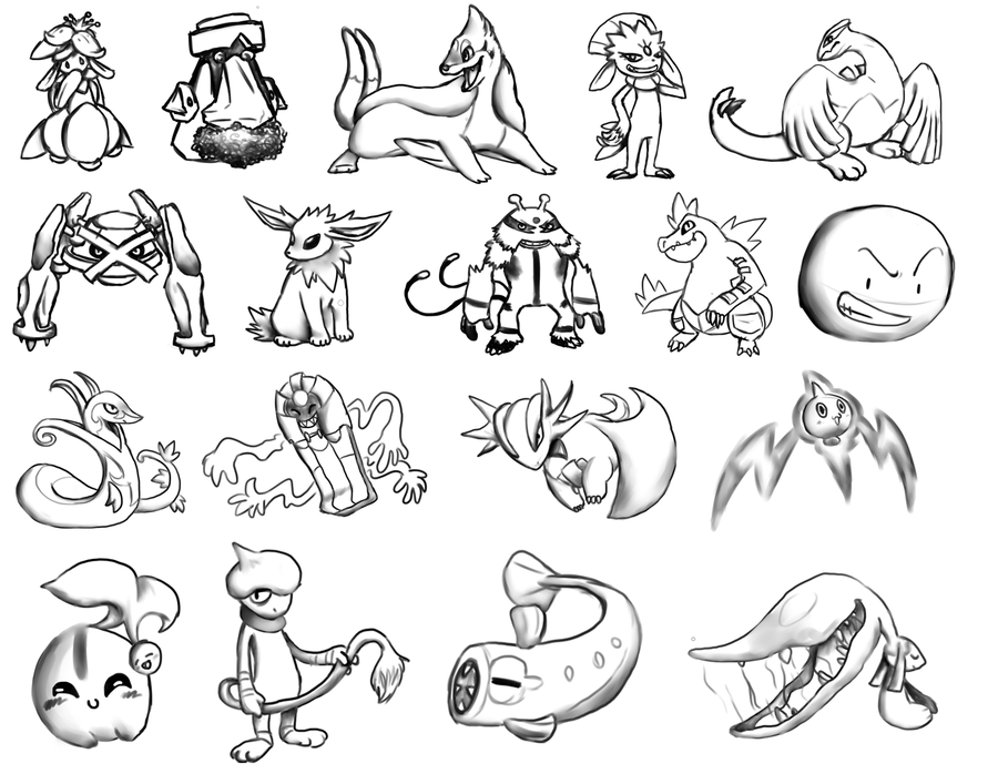900x698 Random Pokemon Sketches By Dark Pangolin