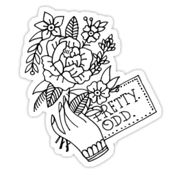375x360 Pretty. Odd. Flowers Stickers By Jacksonoli Redbubble