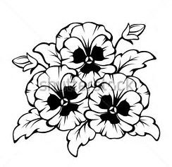 244x236 Image Result For Pansy Flower Drawing Simple Flowers