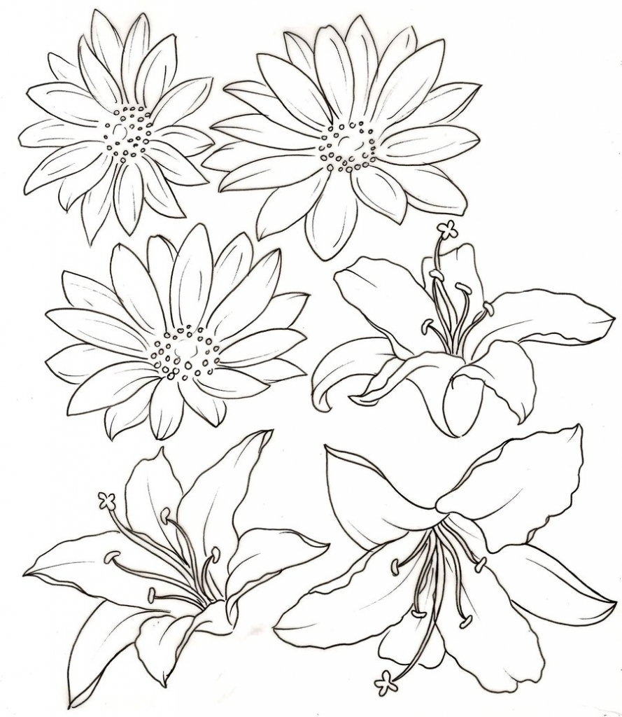 889x1024 Flower Drawings For Print Romantic Bouquet Of Flowers Print Pansy