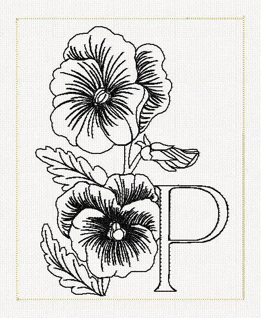 517x630 Pansy Flower Line Drawing