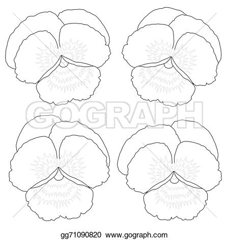 450x470 Pansy Clipart Outline