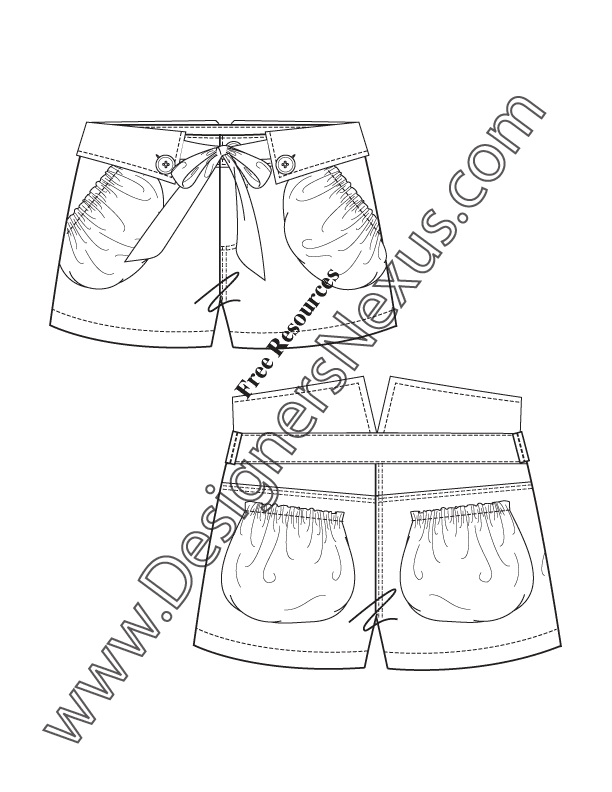 612x792 Free Downloads Illustrator Pants Flat Sketches