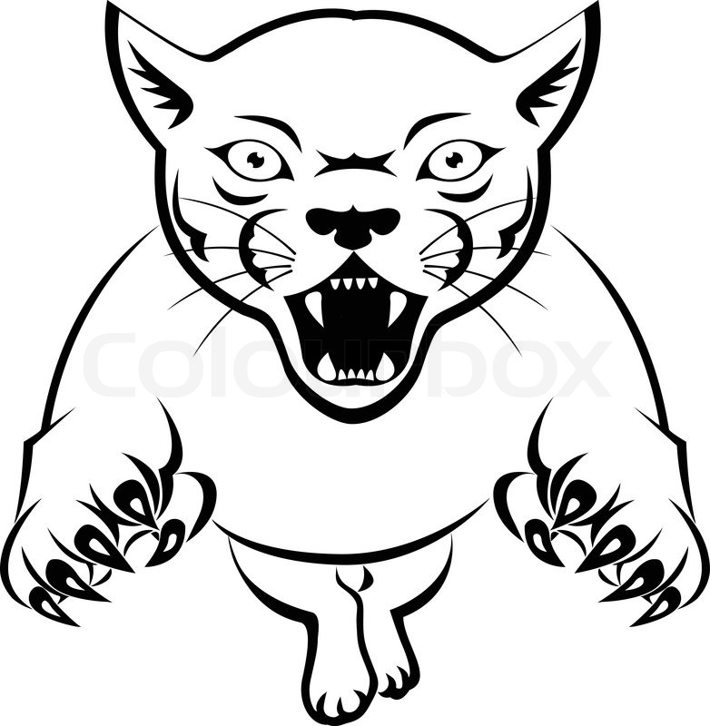 782x800 Panther Attacking Stock Vector Colourbox