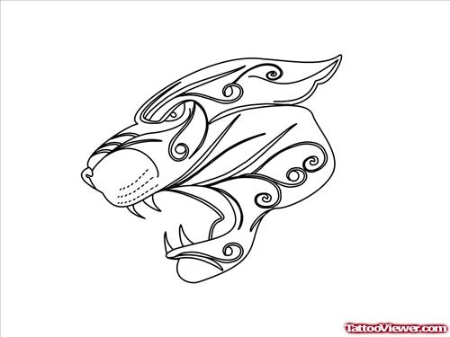 500x375 Panther Outline Tattoo On Arm Tattoo