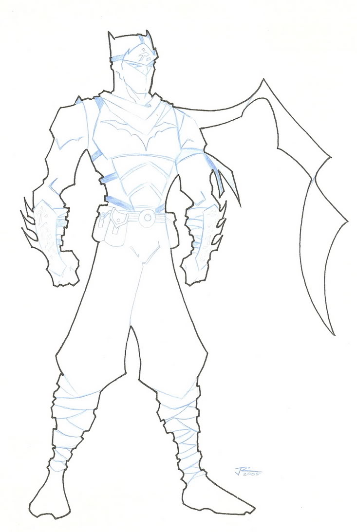 733x1093 Superhero Outline Template