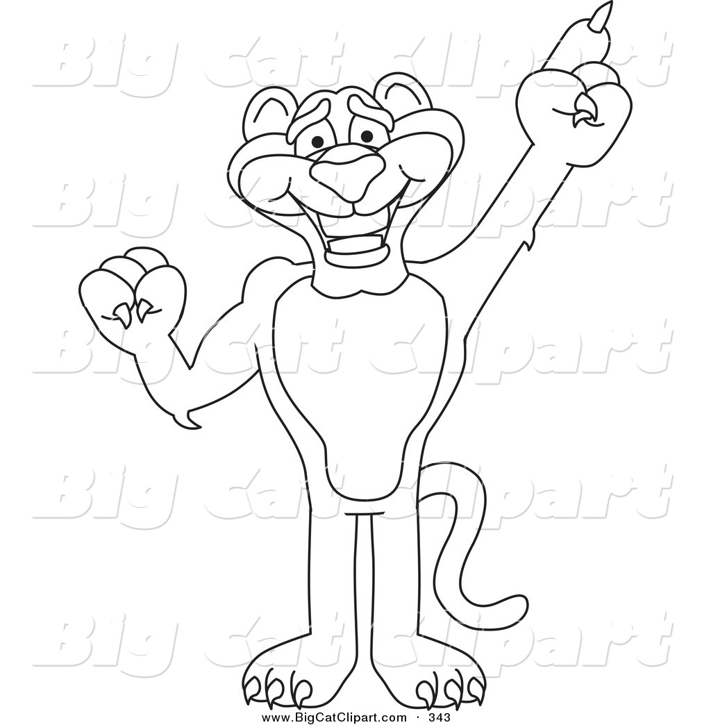 1024x1044 Big Cat Cartoon Vector Clipart Of An Outline Design Of A Panther