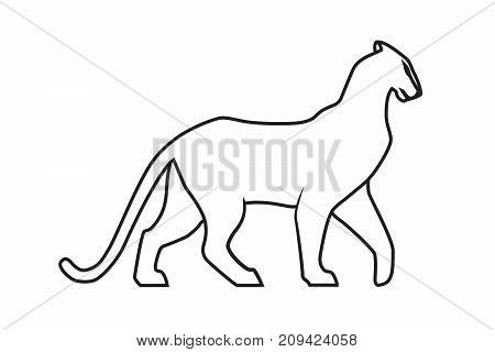 450x320 Black Panther Outline On White Vector Amp Photo Bigstock