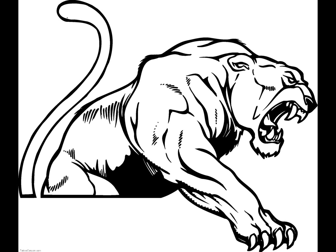 1152x864 Panther Mascot Clipart