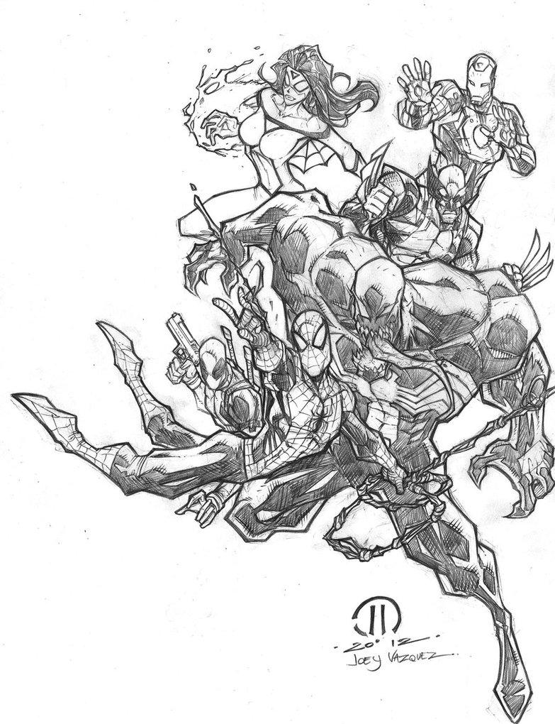 783x1020 Pencil Drawings Of Marvel Characters