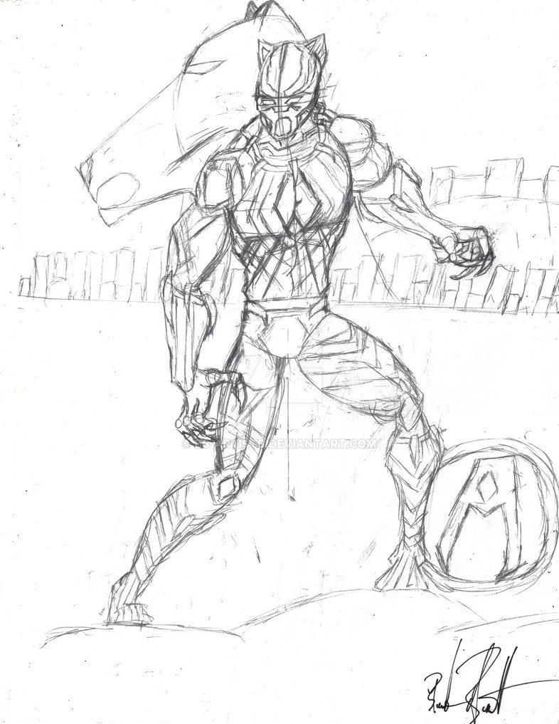 786x1017 Black Panther Pencil By Bb Artists