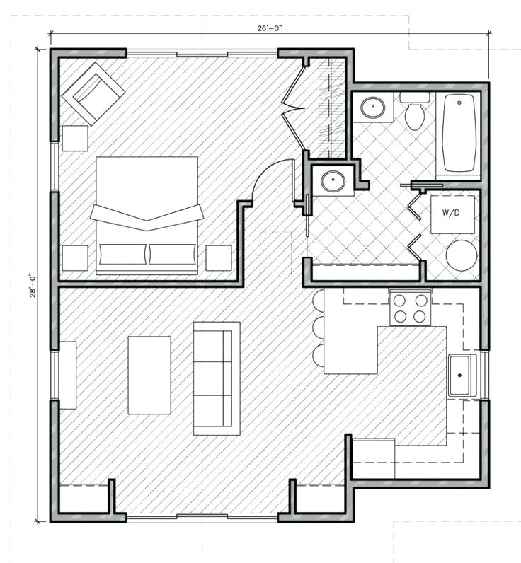 736x796 Fresh Floor Plan For 1 Bedroom House Home Decor Best One Plans