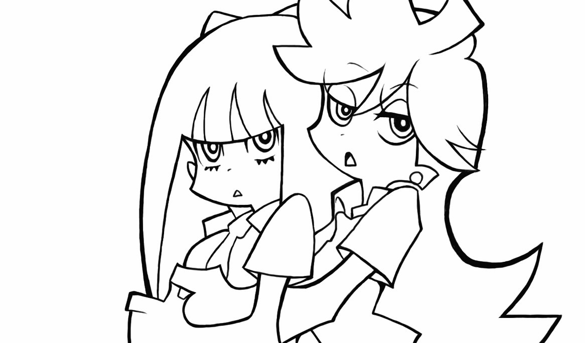 1166x685 Panty And Stocking Line Art By Estellanicholeah