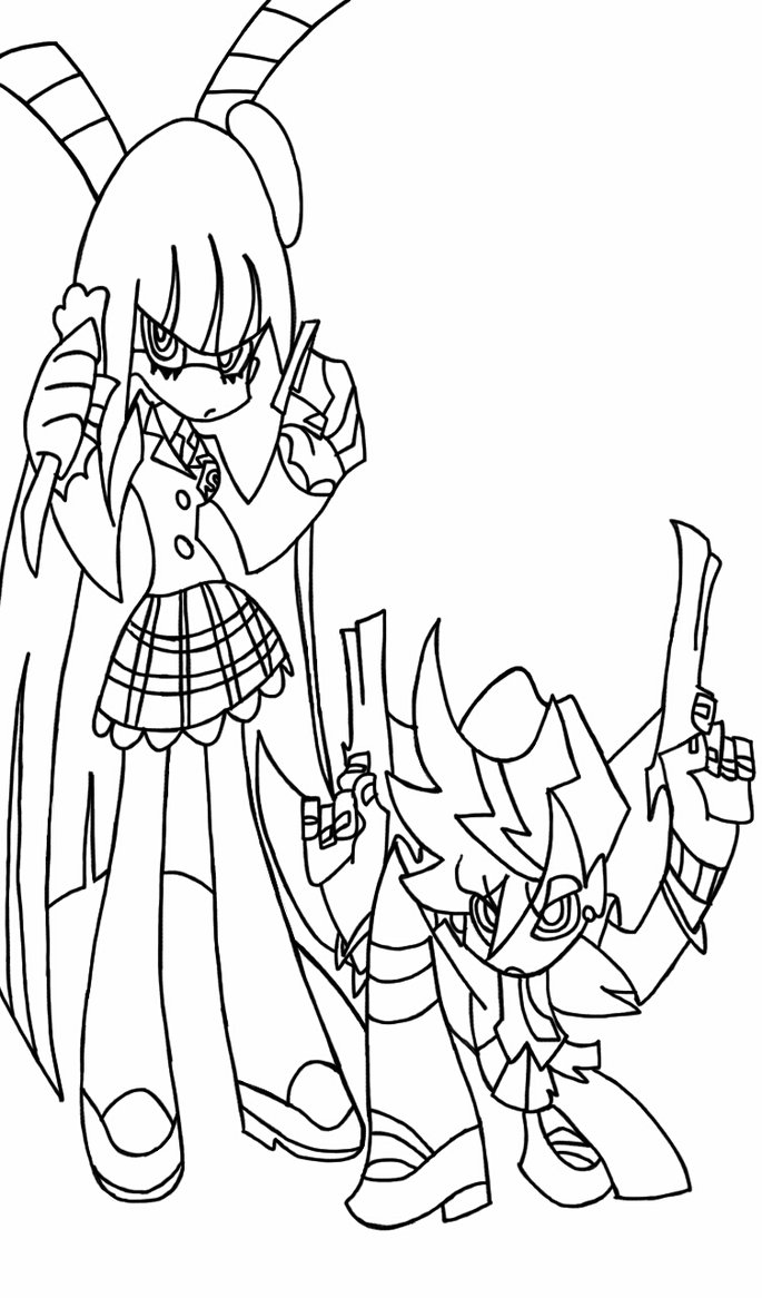 685x1166 Panty And Stocking Line Drawing By Mrpanafonic