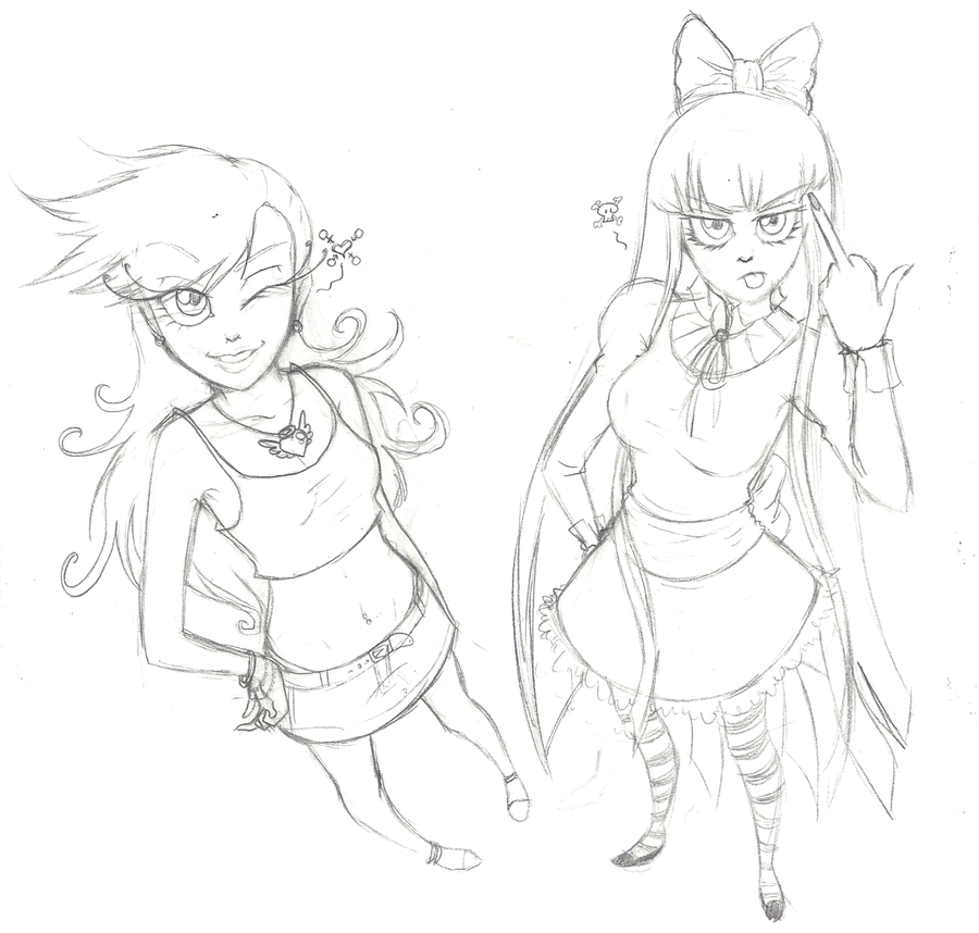 900x858 Panty And Stocking Sketch By Madelonetjj