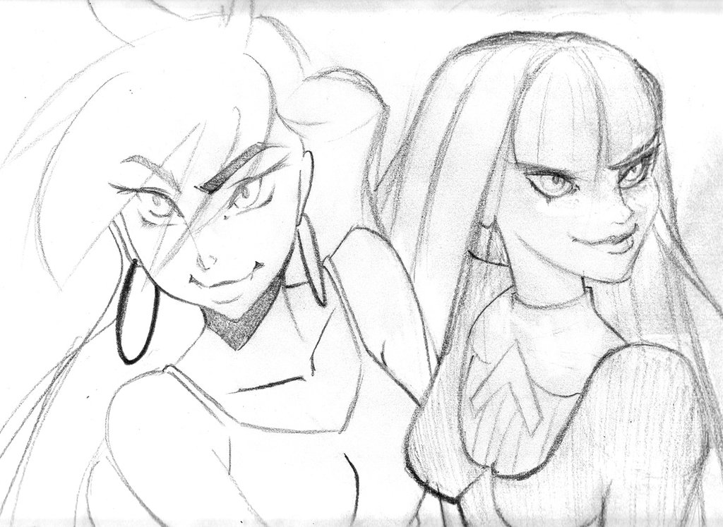 1024x747 Panty And Stocking Sketch By Seku