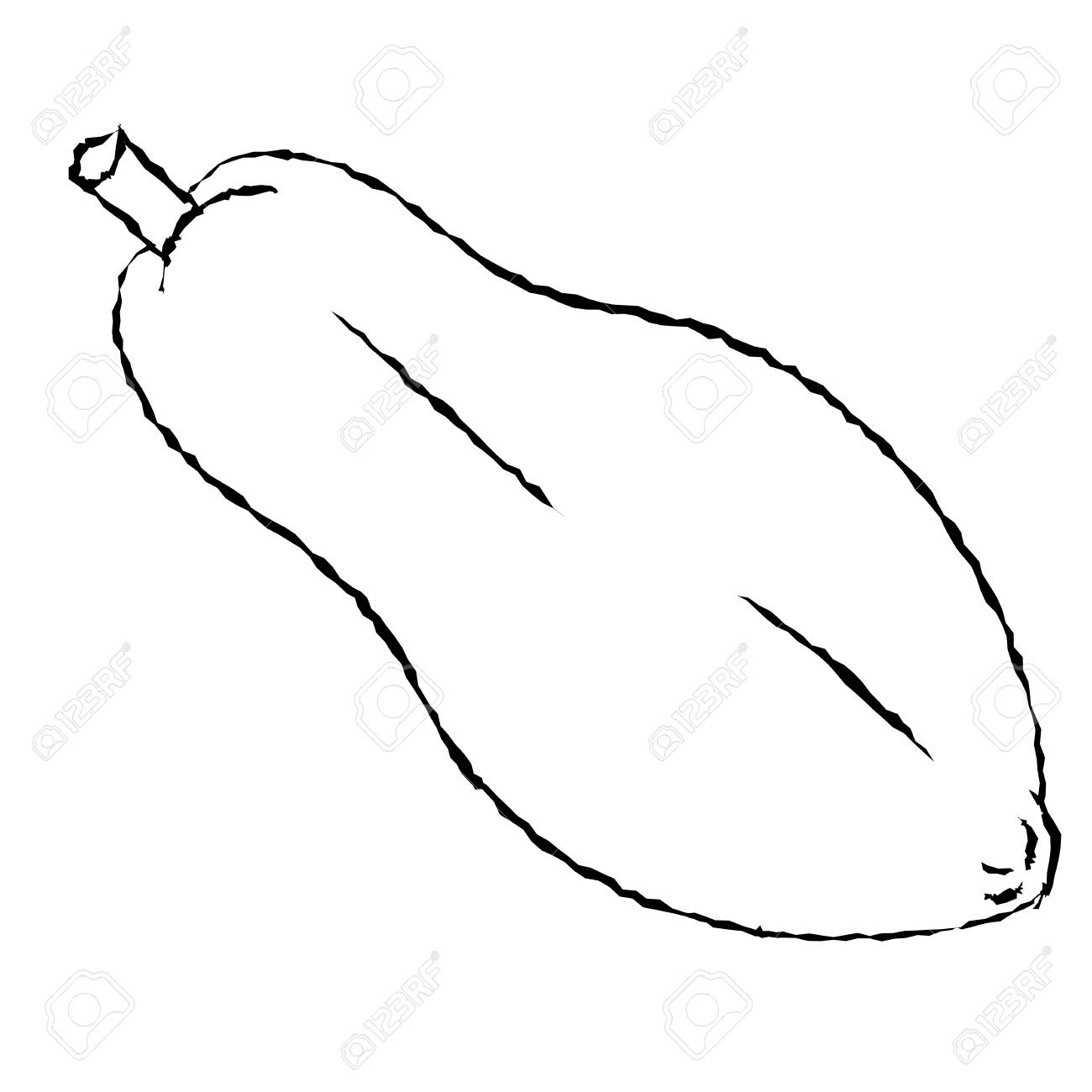1300x1300 Hand Drawn Sketch Of Papaya Isolated, Black And White Cartoon