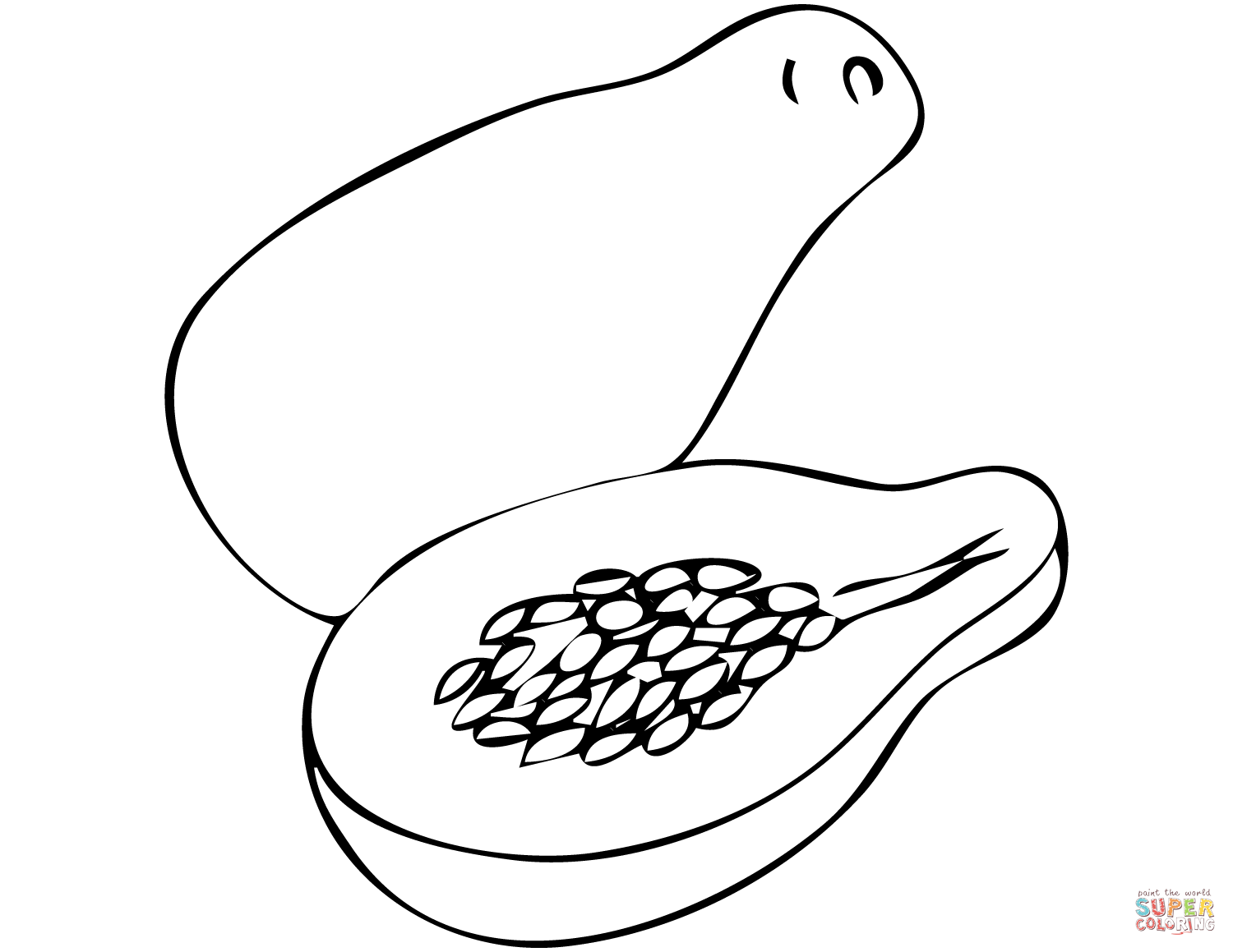 1500x1159 Papaya Coloring Page Free Printable Coloring Pages