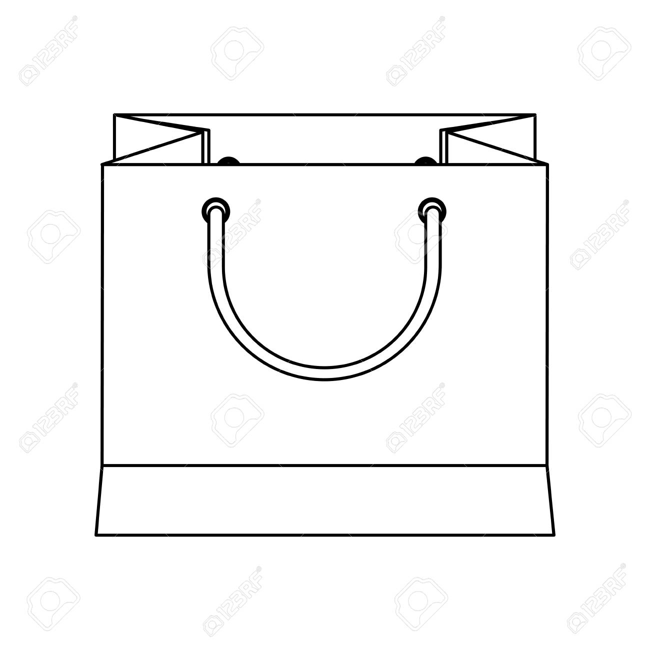 1300x1300 Paper Bag Gift Present Commercial Buy Outline Vector Illustration
