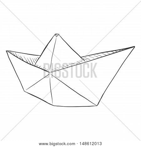 450x470 Vector Single Sketch Paper Boat Vector Amp Photo Bigstock