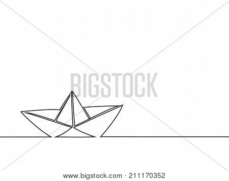 450x357 Continuous Line Drawing Paper Boat Vector Amp Photo Bigstock