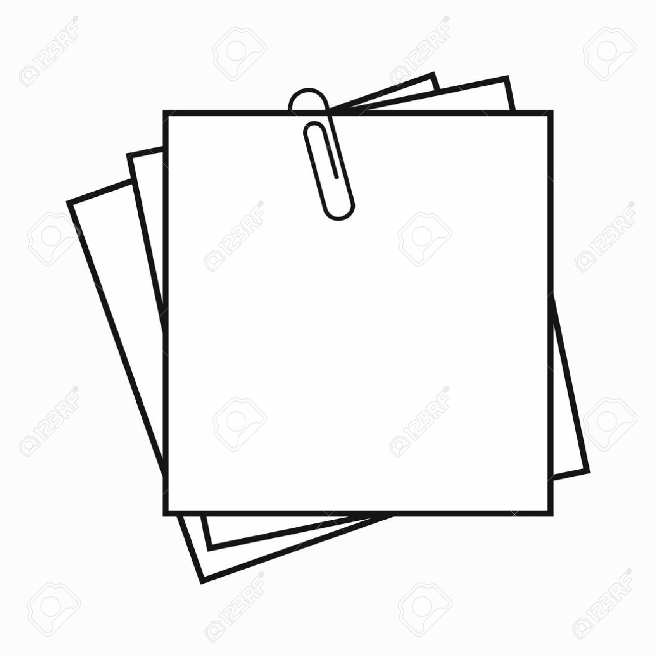 1300x1300 Sheet Of Paper For Notes And Paper Clip Icon In Simple Style