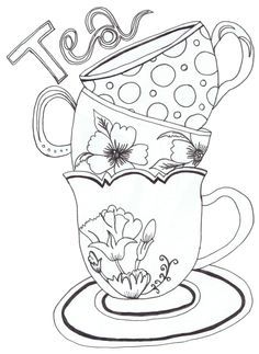236x323 Tea Cup Clipart Coloring Page