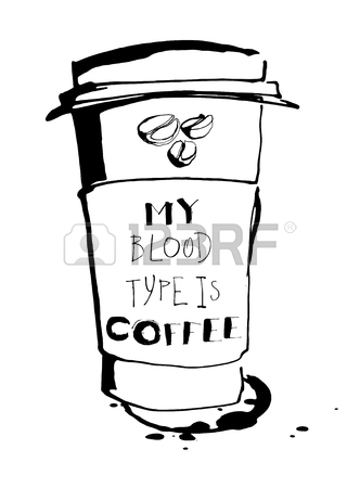 332x450 Vector Illustration Grungy Hand Drawn Ink Paper Cup To Go Take