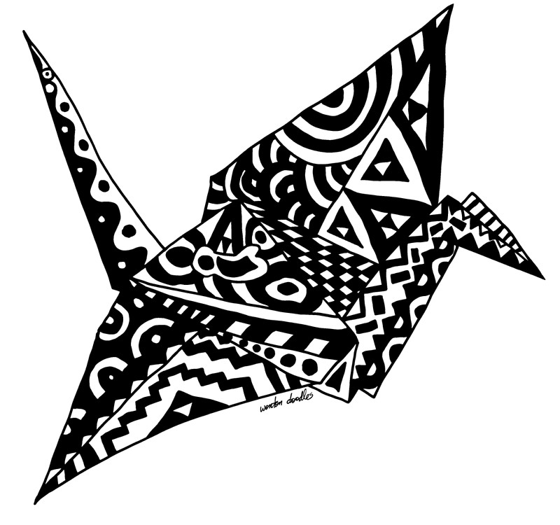 800x750 Paper Crane Origami Doodle Canvas Prints By Wontondoodles Redbubble