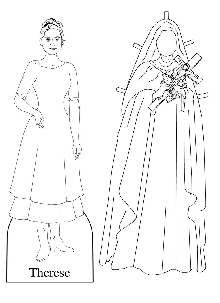 762x1049 St Therese Of The Child Jesus Paper Doll By Cecilia Pekelharing