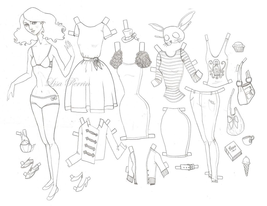 1024x791 Self Portrait Paper Doll Line Drawing Paper, Photos And Portrait