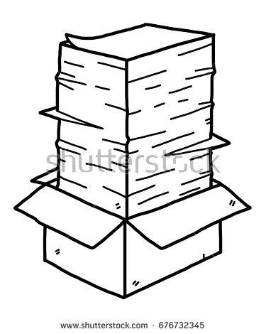 375x470 Stack Of Papers Drawing