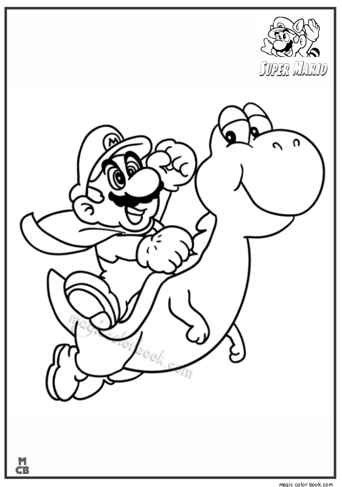 685x975 Super Mario Yoshi Mario Coloring Pages
