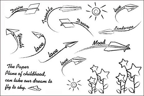 466x311 Fashion Men And Women Watertight Temporary Tattoo Paper Airplane